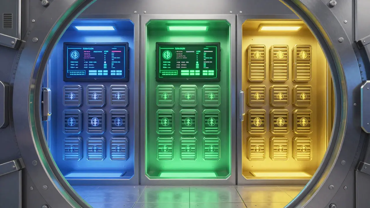 Secure vault with cold wallets and segregated customer funds.