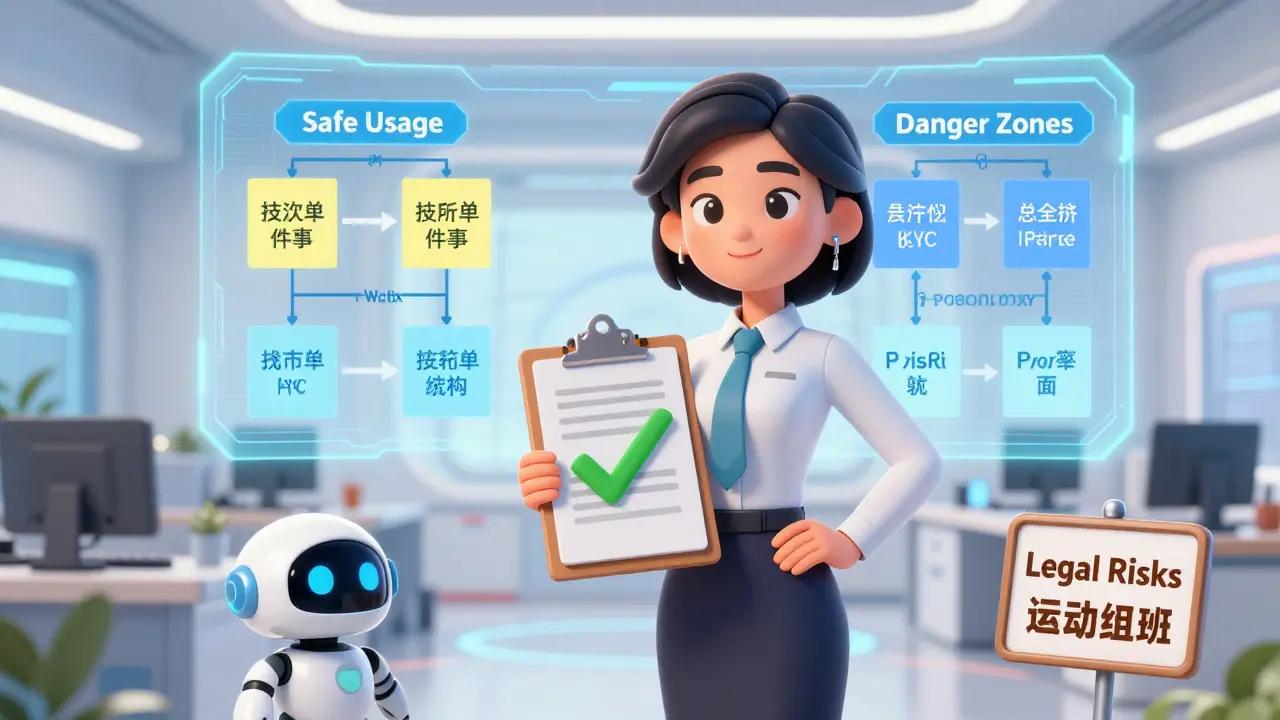 Compliance officer reviewing safe proxy usage guidelines in a secure office setting.