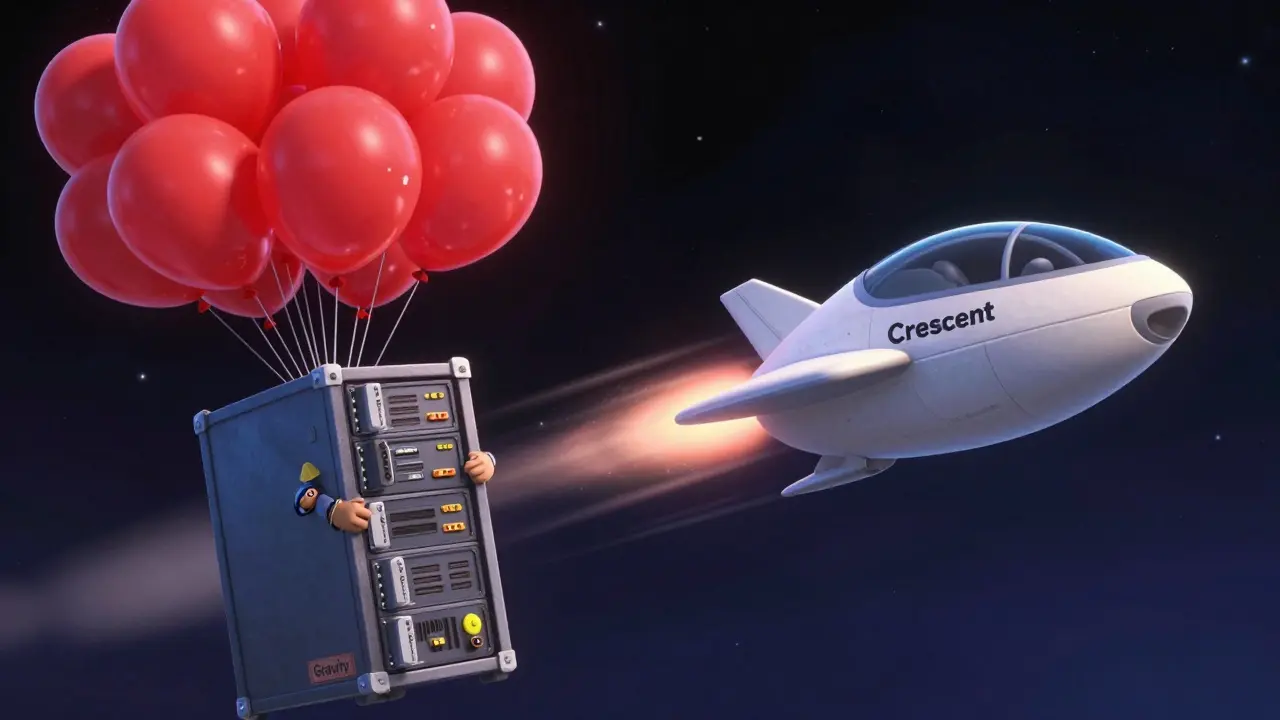 Crescent Network evolving from Gravity DEX into a sleek, efficient independent chain.