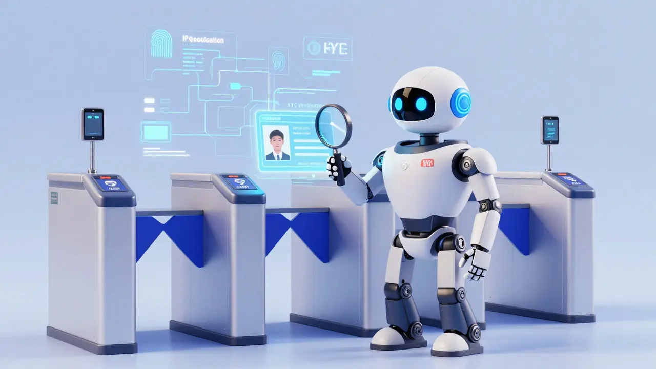 Robot guard enforcing KYC identity verification process