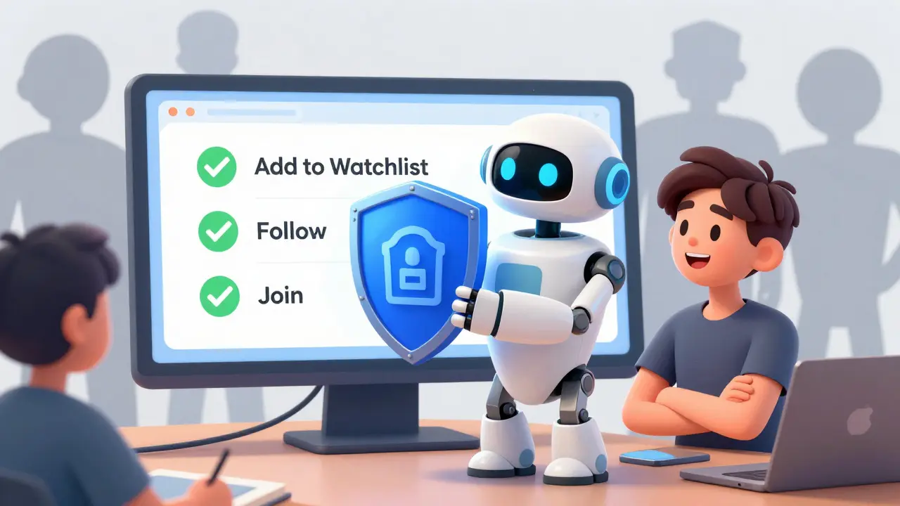 A friendly robot guides a streamer through easy airdrop tasks on a bright, clean interface.