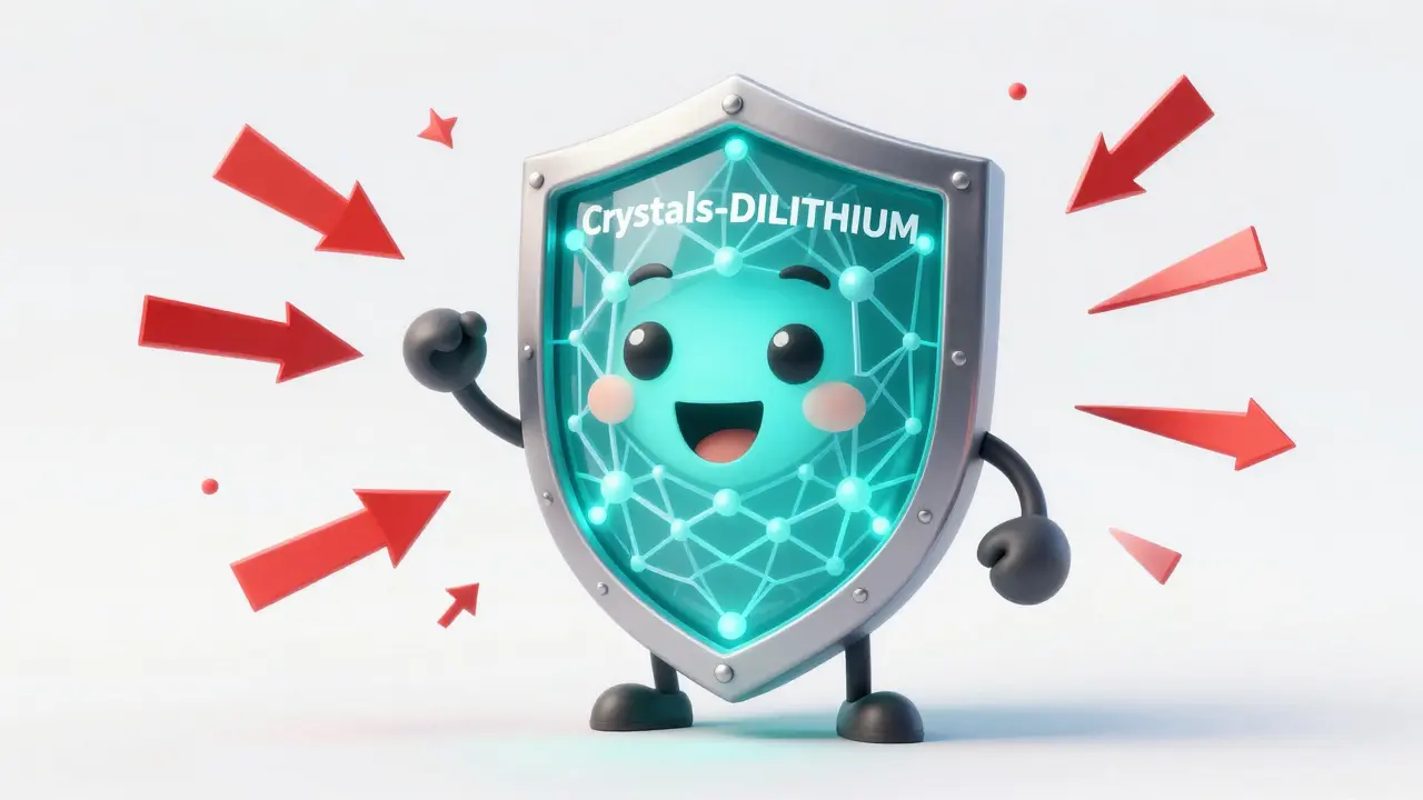 A sturdy lattice-based shield protecting a digital wallet from quantum attacks.