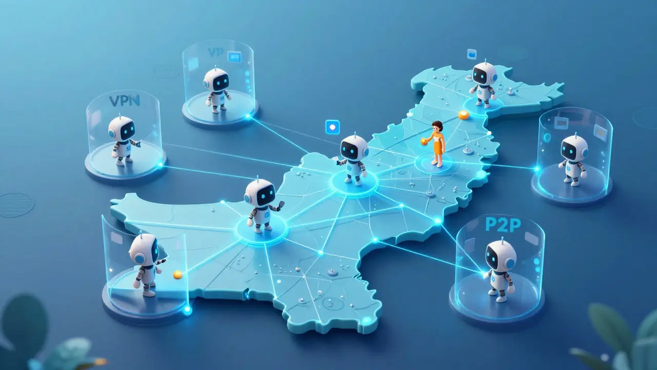 Digital map of Pakistan showing crypto connectivity and user navigation