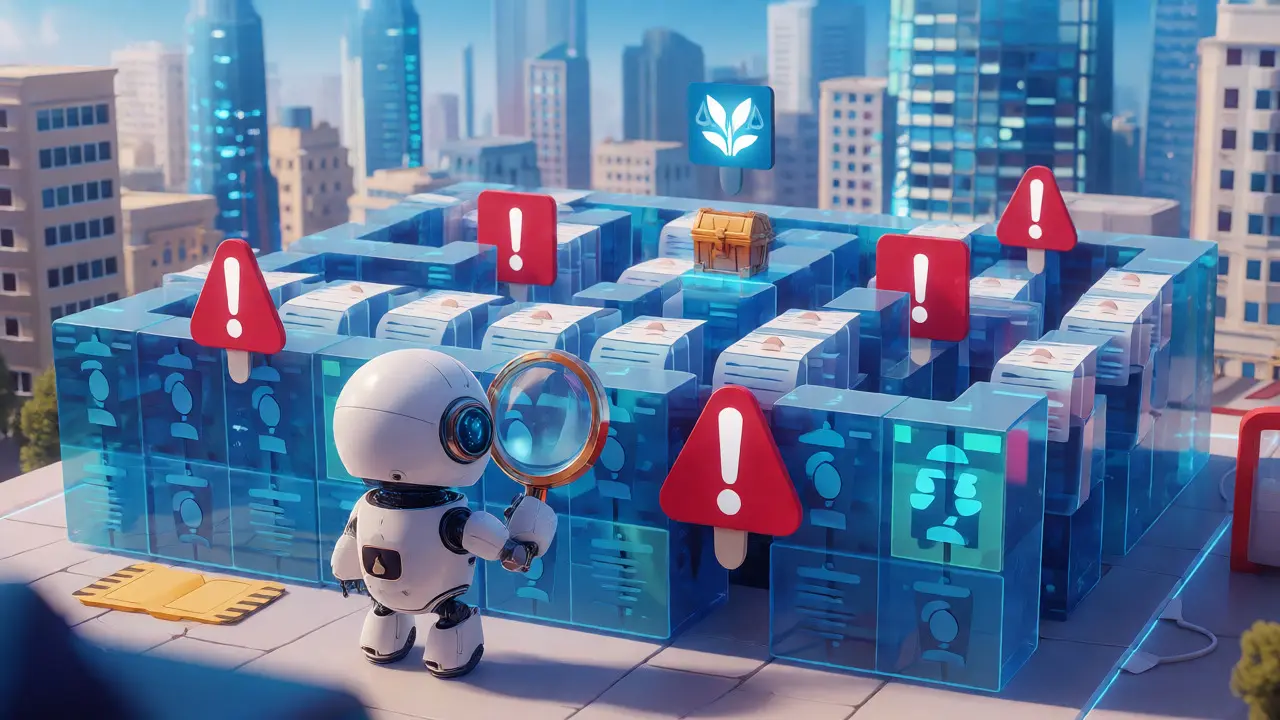 Robot investor navigating a digital maze of governance risks and opportunities.